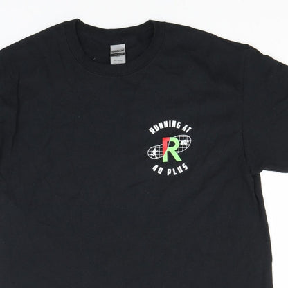 Mens UK Size M Gildan Black  T-Shirt