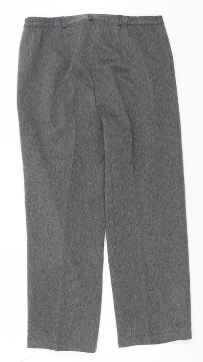 Autonomy Womens Grey Herringbone Polyester Dress Pants Trousers Size 14 L23 in Regular