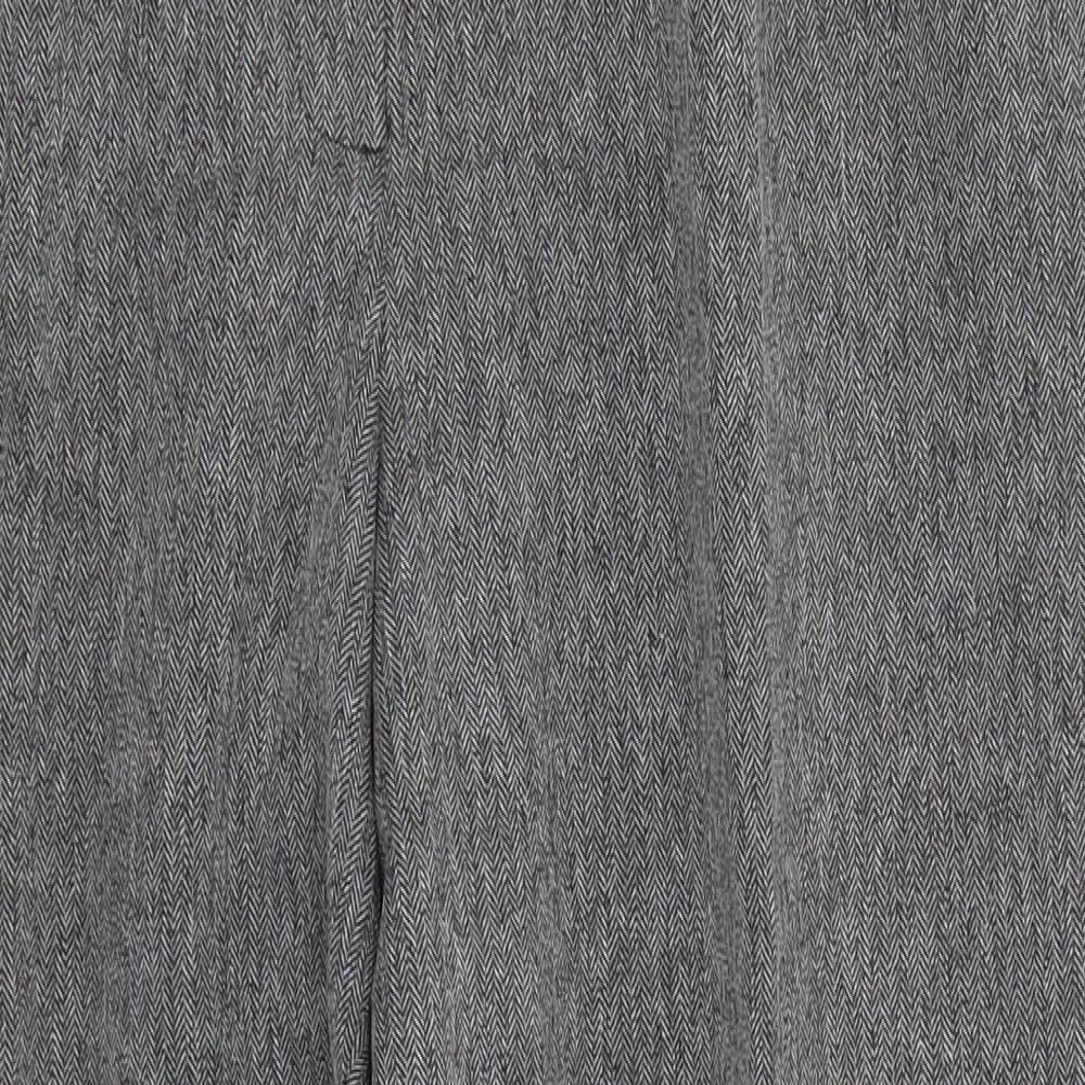 Autonomy Womens Grey Herringbone Polyester Dress Pants Trousers Size 14 L23 in Regular