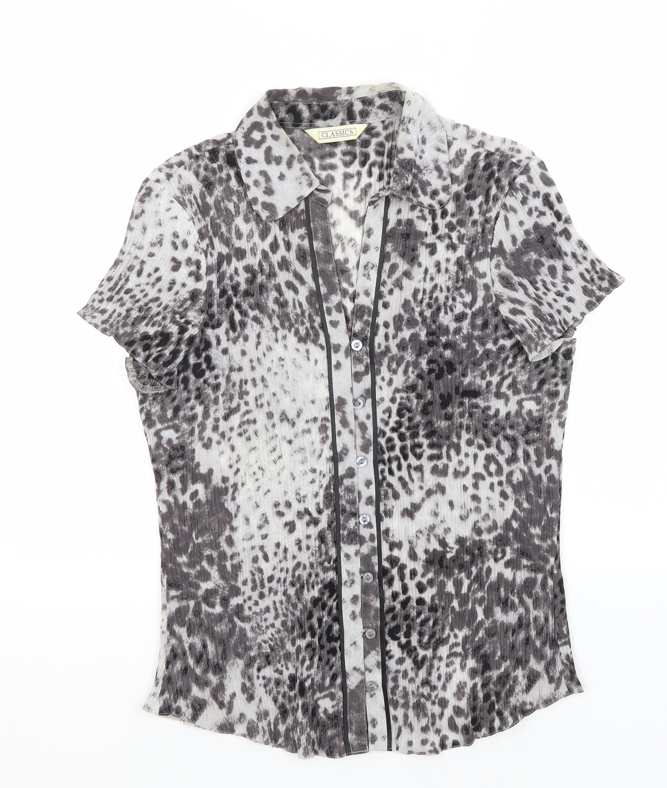 Womens UK Size 14 BHS Grey Basic Button-Up