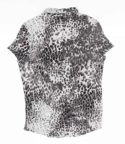Womens UK Size 14 BHS Grey Basic Button-Up