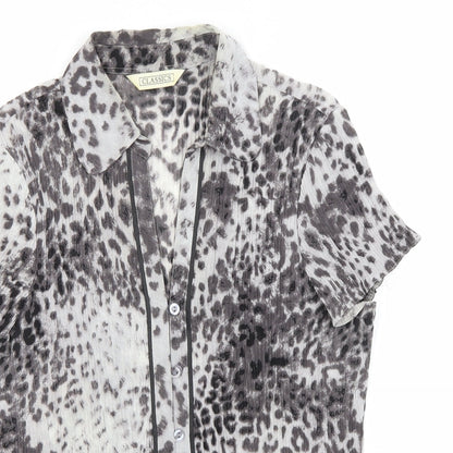 Womens UK Size 14 BHS Grey Basic Button-Up