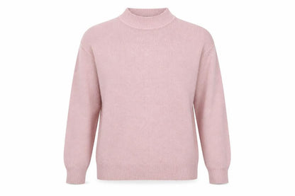 Front view of Damart women’s grey high neck acrylic jumper, size UK 14