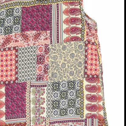 TU Womens Multicoloured Paisley Viscose Basic Button-Up Size 8 Round Neck