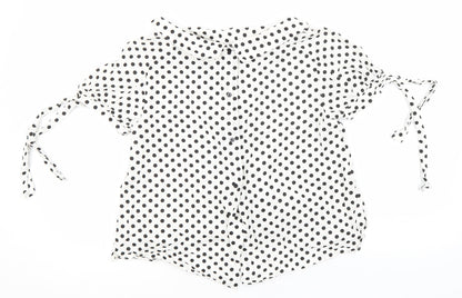 Womens UK Size S Zara White Basic Button-Up