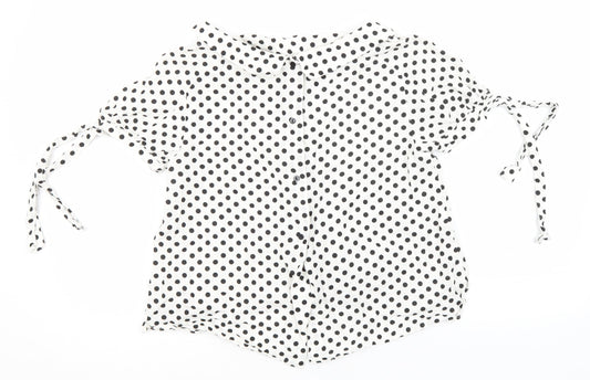 Womens UK Size S Zara White Basic Button-Up