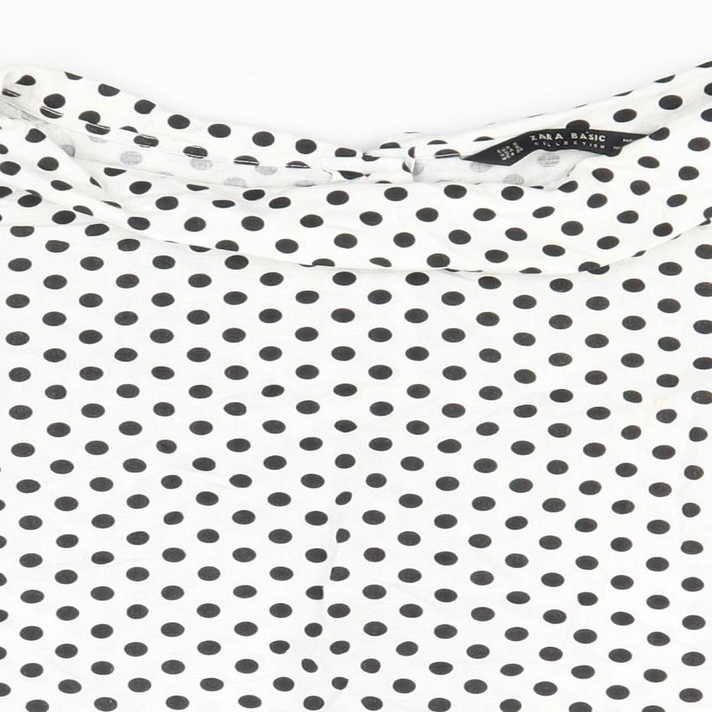 Womens UK Size S Zara White Basic Button-Up