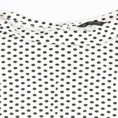 Womens UK Size S Zara White Basic Button-Up