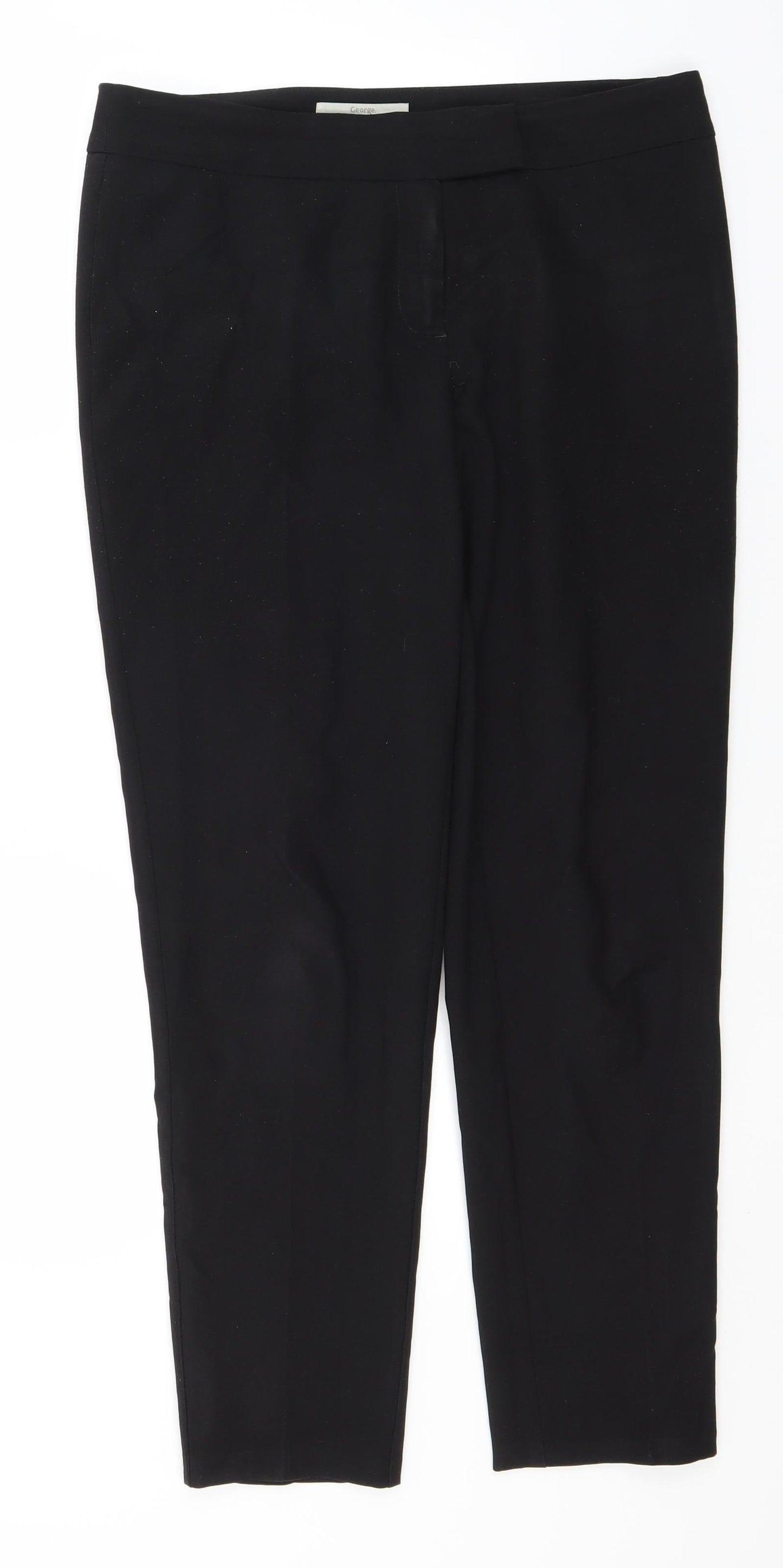 George Womens Black  Polyester Trousers  Size 12 L28 in Regular