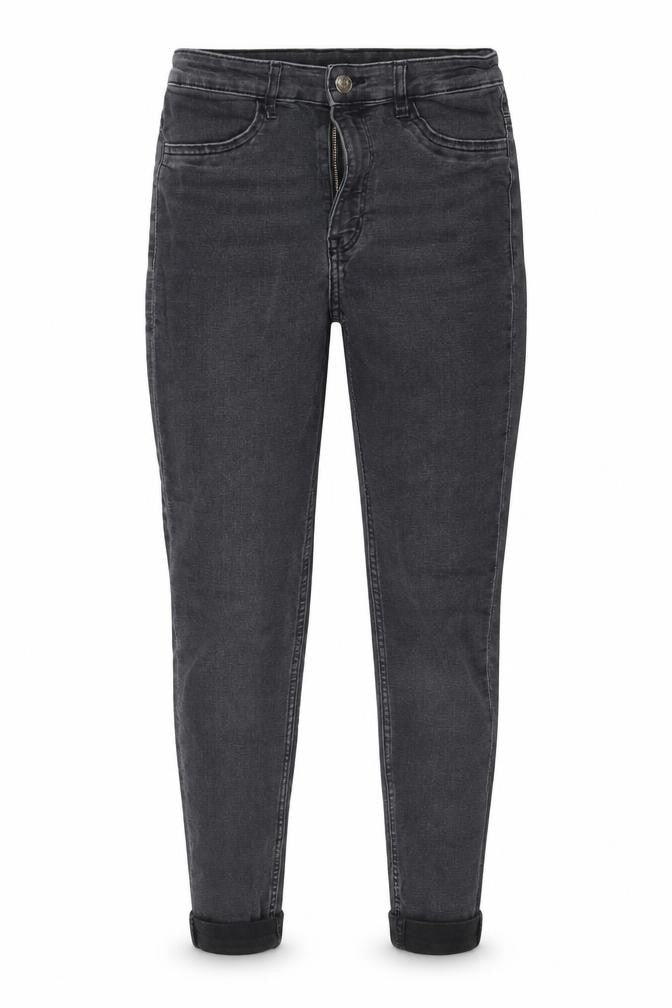 Front view of Divided women’s grey cotton skinny jeans, size UK 10, 24-inch leg regular