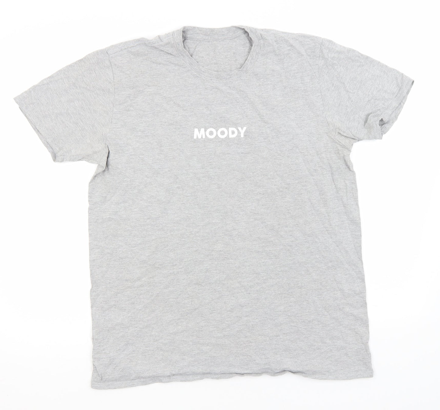 Preworn Mens Grey    T-Shirt  Round Neck  - Moody