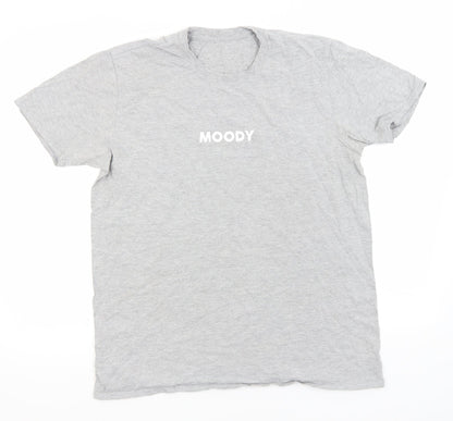 Preworn Mens Grey    T-Shirt  Round Neck  - Moody