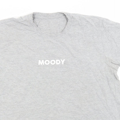 Preworn Mens Grey    T-Shirt  Round Neck  - Moody