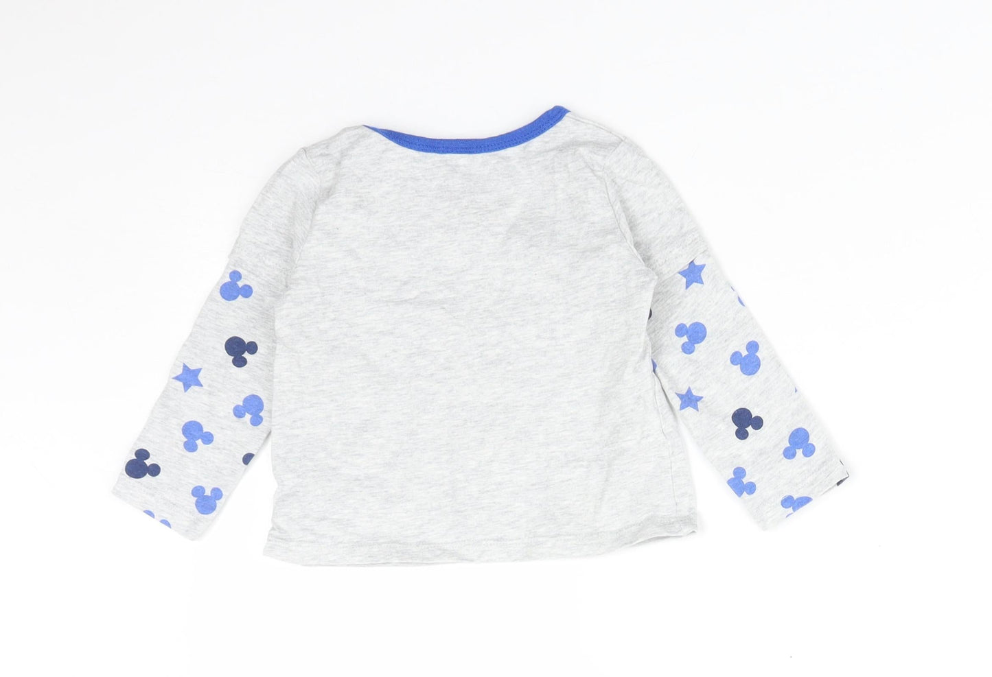 Disney Boys Grey Solid Cotton  Pyjama Top Size 6-9 Months   - SLEEP WELL MICKEY