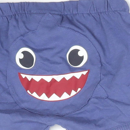 United Colors of Benetton Boys Blue  Cotton Cropped Trousers Size 6-9 Months   - SHARK