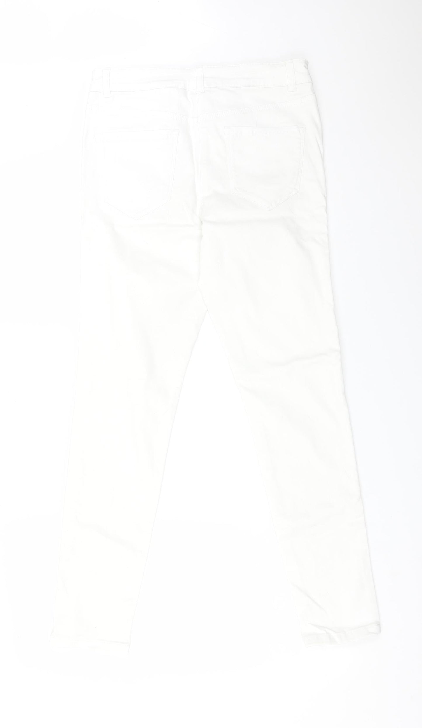 NEXT Womens White  Cotton Skinny Jeans Size 10 L29 in Regular
