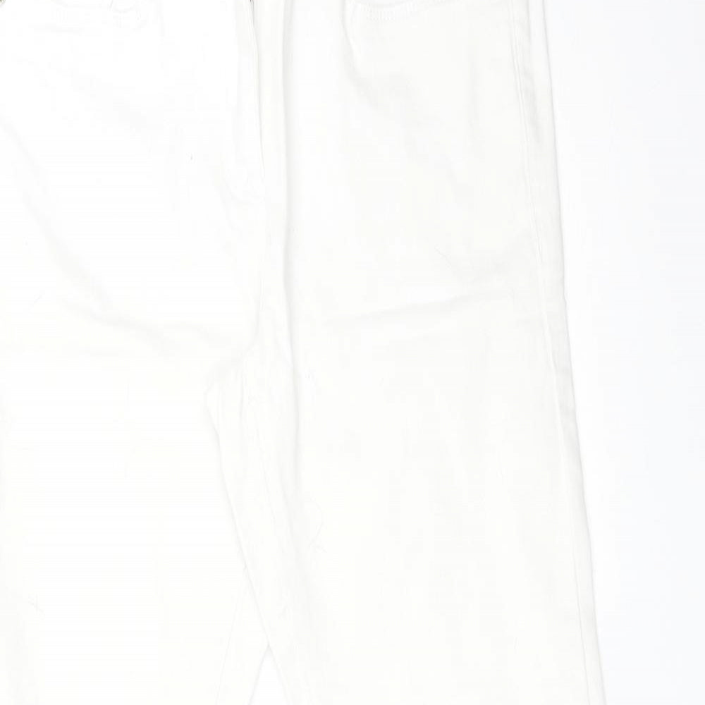 NEXT Womens White  Cotton Skinny Jeans Size 10 L29 in Regular