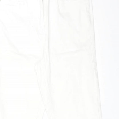 NEXT Womens White  Cotton Skinny Jeans Size 10 L29 in Regular