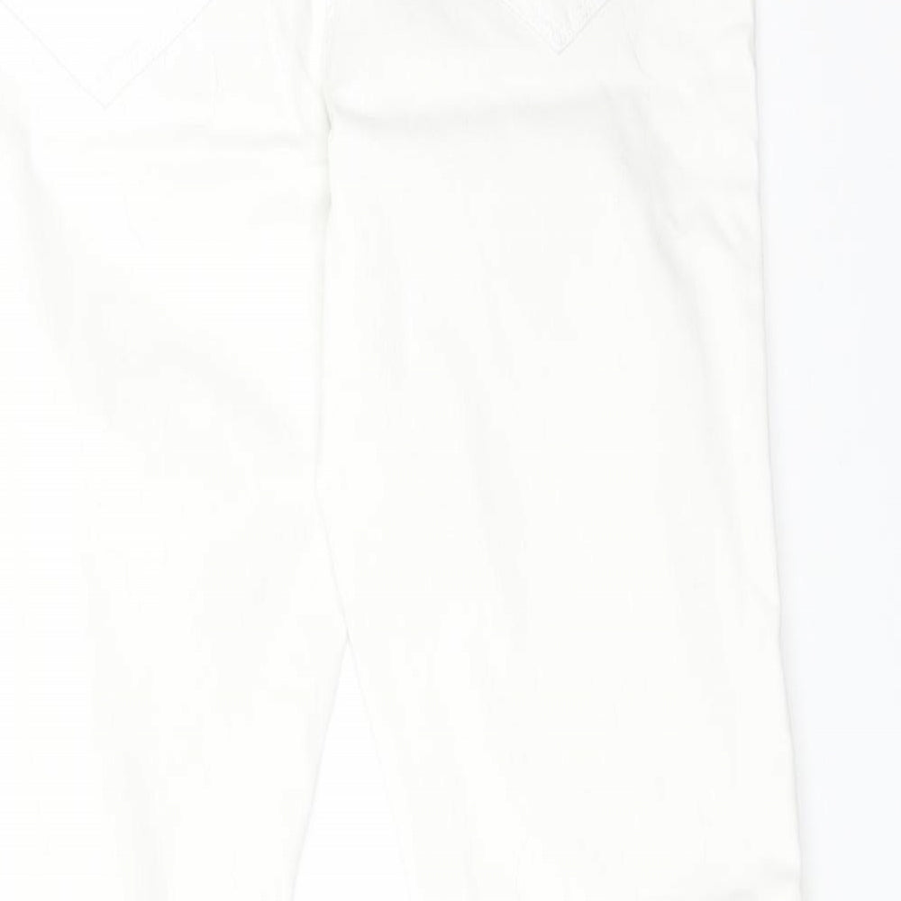 NEXT Womens White  Cotton Skinny Jeans Size 10 L29 in Regular