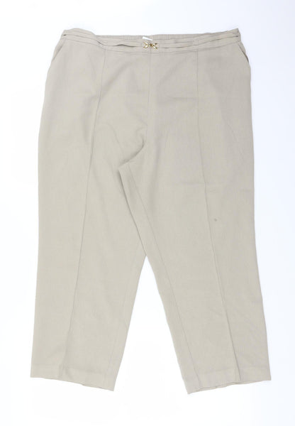 Womens UK Size 16 M&S Regular Fit  Beige Trousers