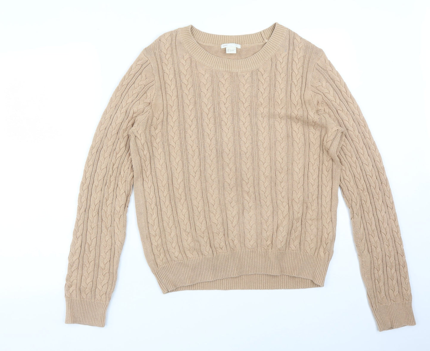 H&M Womens Brown Geometric Acrylic Pullover Sweatshirt Size L