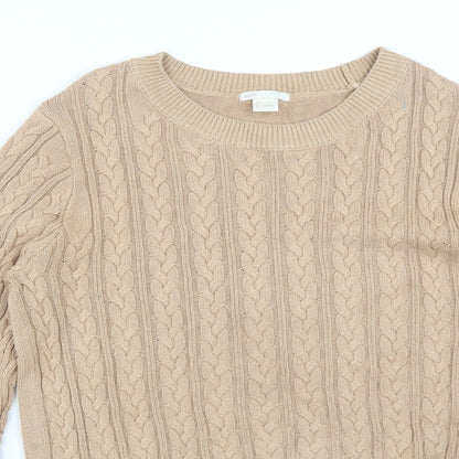 H&M Womens Brown Geometric Acrylic Pullover Sweatshirt Size L