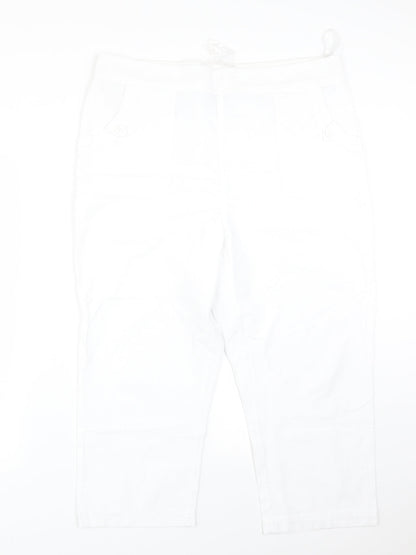 Womens UK Size 16 ISLE Regular Fit  White Trousers