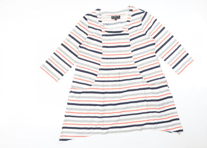 Womens UK Size M Capri Multicoloured Basic T-Shirt