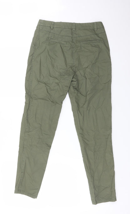 Womens UK Size 4 H&M Regular Fit Chino Green Trousers