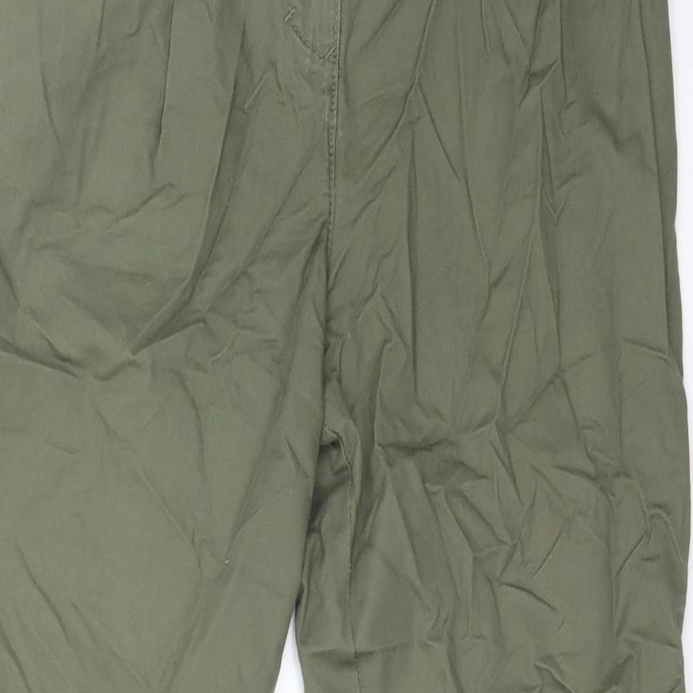 Womens UK Size 4 H&M Regular Fit Chino Green Trousers