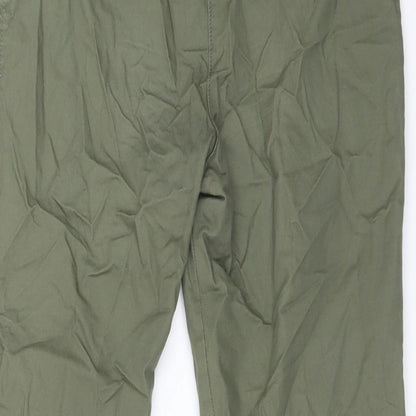 Womens UK Size 4 H&M Regular Fit Chino Green Trousers