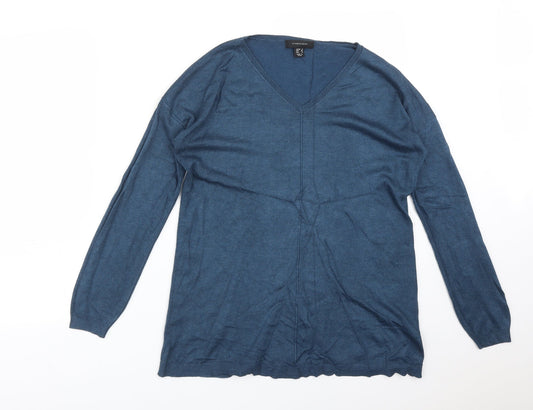 Womens UK Size 10 Atmosphere Blue Basic T-Shirt