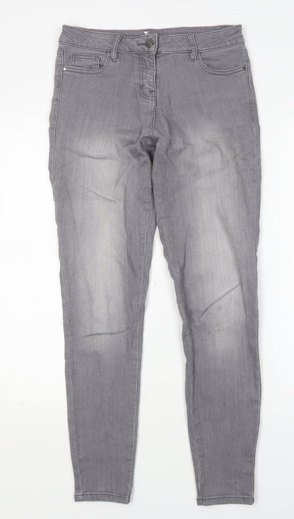 TU Womens Grey  Cotton Skinny Jeans Size 10 L29 in Regular