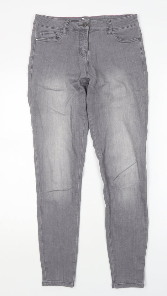 TU Womens Grey  Cotton Skinny Jeans Size 10 L29 in Regular