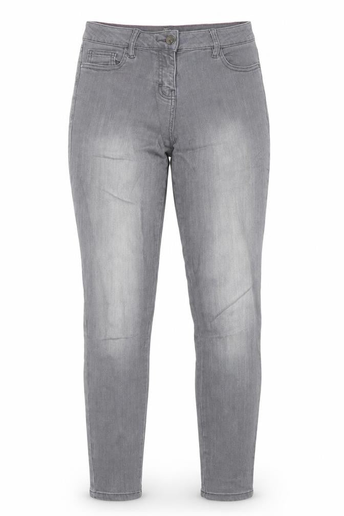 Front view of Tu women’s grey cotton skinny jeans, size UK 10, 29-inch leg regular