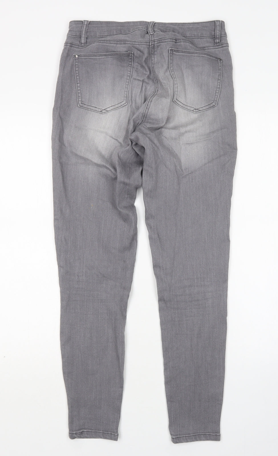 TU Womens Grey  Cotton Skinny Jeans Size 10 L29 in Regular