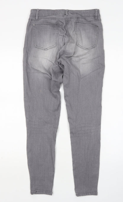 TU Womens Grey  Cotton Skinny Jeans Size 10 L29 in Regular