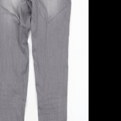 TU Womens Grey  Cotton Skinny Jeans Size 10 L29 in Regular