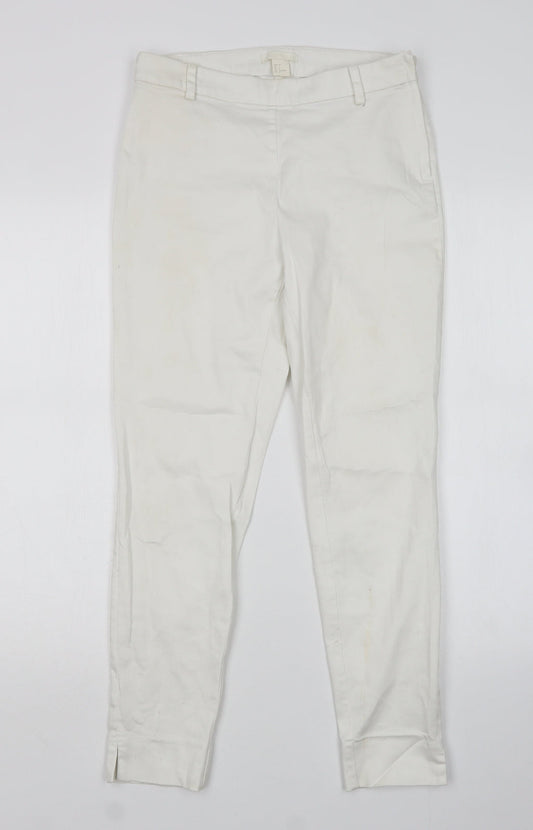 Womens UK Size 8 H&M Regular Fit Skinny White Jeans