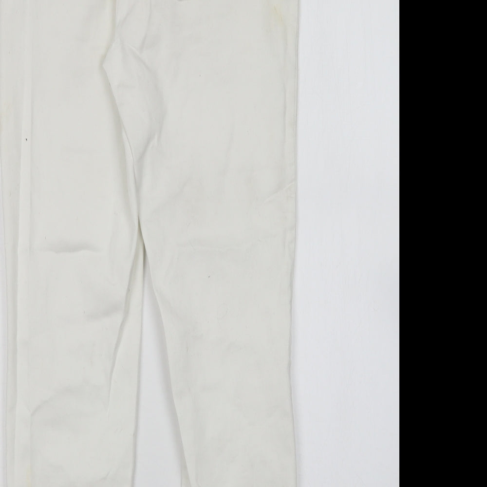 Womens UK Size 8 H&M Regular Fit Skinny White Jeans