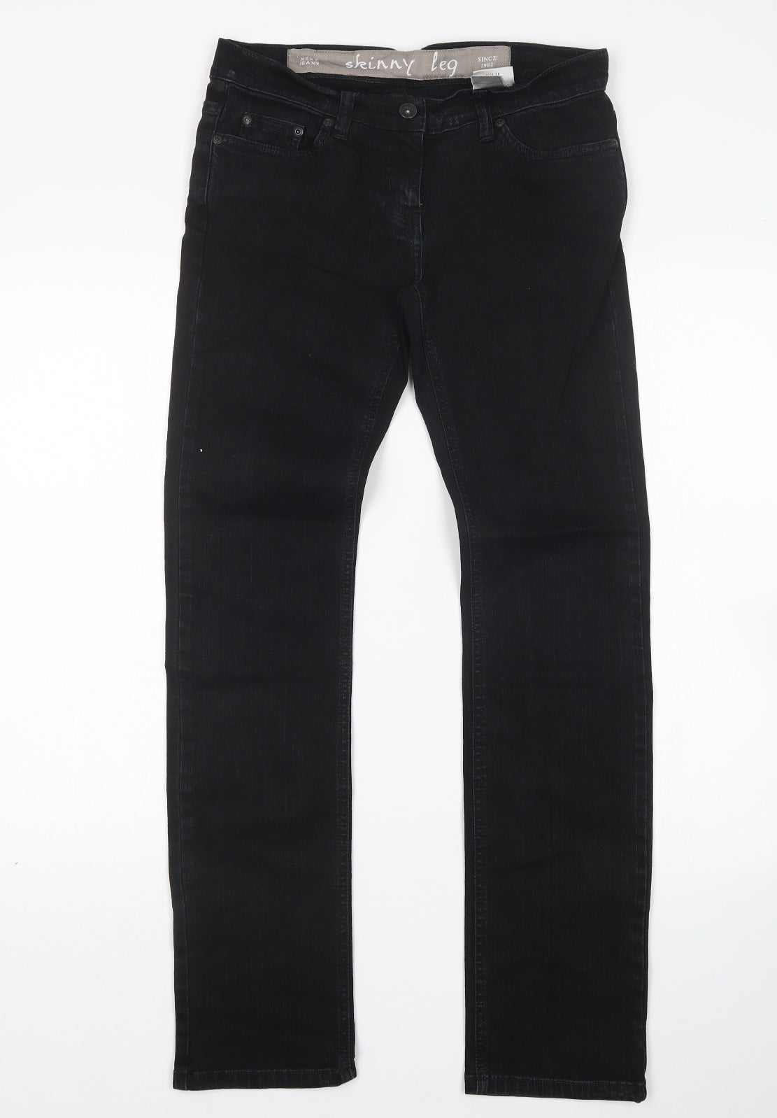 NEXT Womens Black  Cotton Skinny Jeans Size 8 L31 in Regular