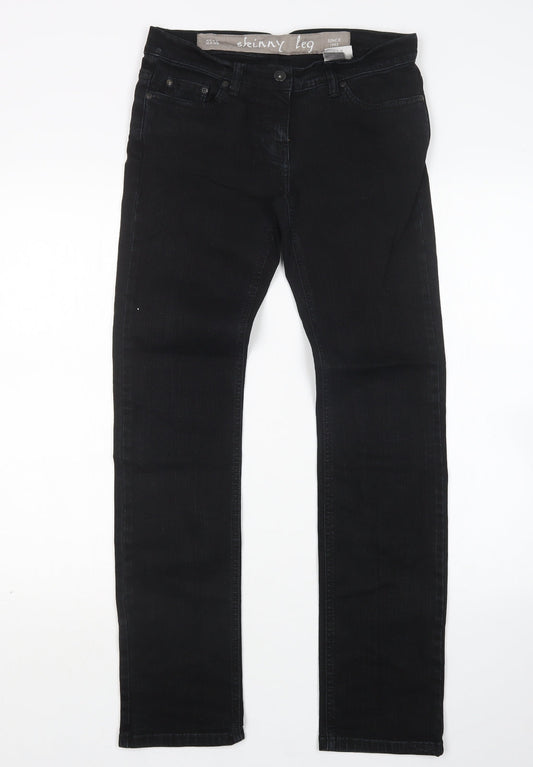NEXT Womens Black  Cotton Skinny Jeans Size 8 L31 in Regular