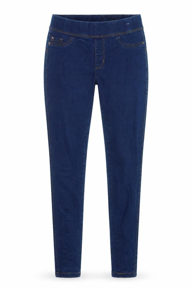 Front view of Denim co women’s blue cotton jegging jeans, size UK 10, 27-inch leg regular