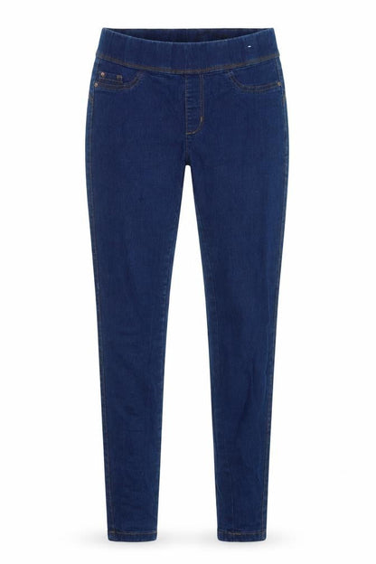 Front view of Denim co women’s blue cotton jegging jeans, size UK 10, 27-inch leg regular