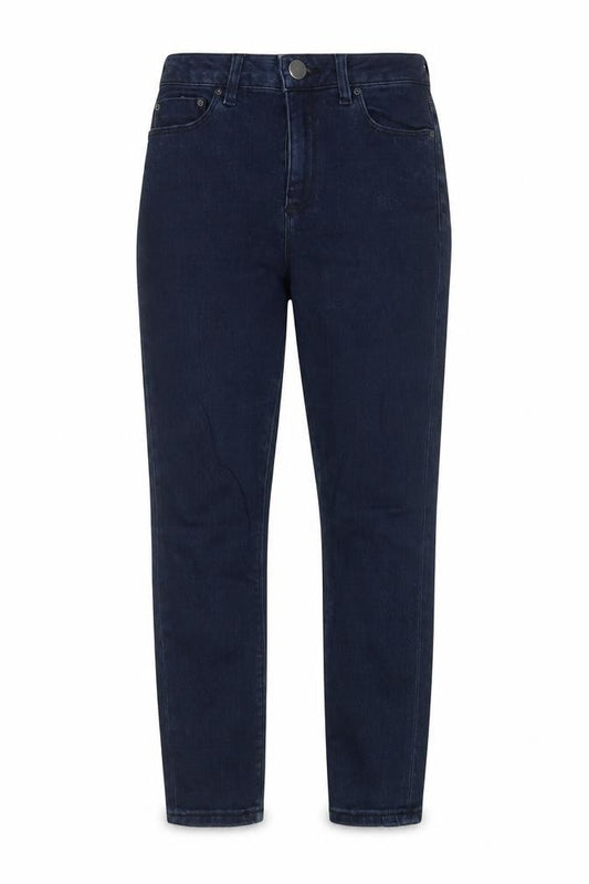 Front view of ASOS women’s blue cotton skinny jeans, size UK 26, in, 23-inch leg regular