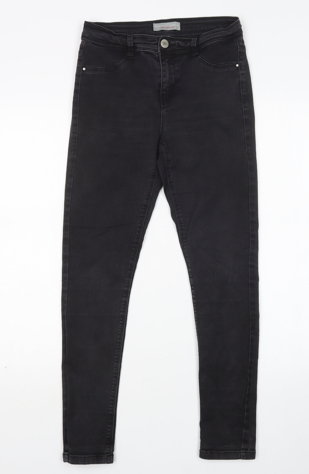 Dorothy Perkins Womens Black  Cotton Skinny Jeans Size 10 L27 in Regular