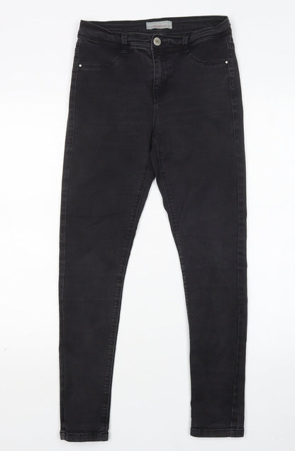 Dorothy Perkins Womens Black  Cotton Skinny Jeans Size 10 L27 in Regular
