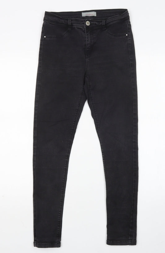 Dorothy Perkins Womens Black  Cotton Skinny Jeans Size 10 L27 in Regular