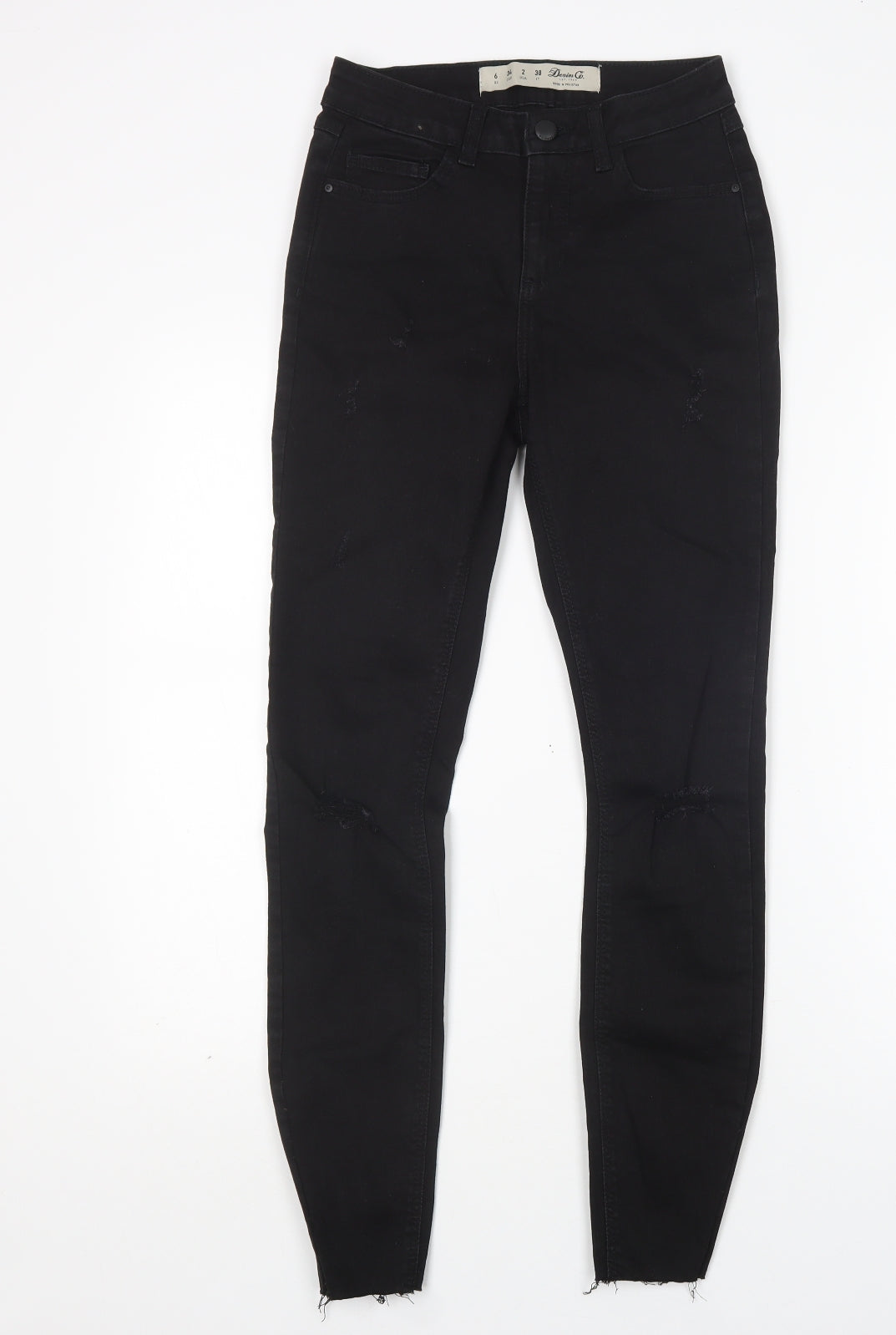 Denim Co Womens Black  Cotton Skinny Jeans Size 6 L28 in Regular