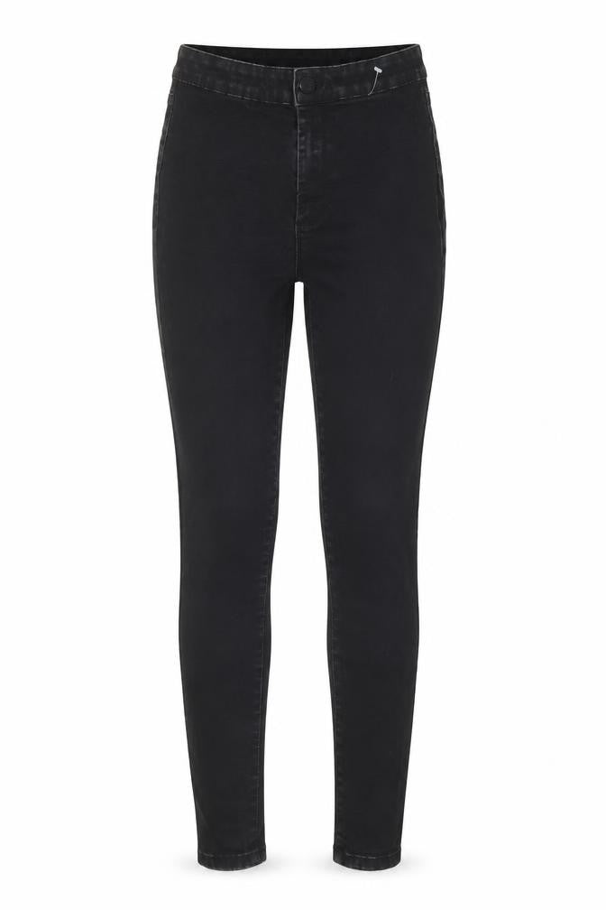 Front view of Denim co women’s black cotton skinny jeans, size UK 10, 25-inch leg regular